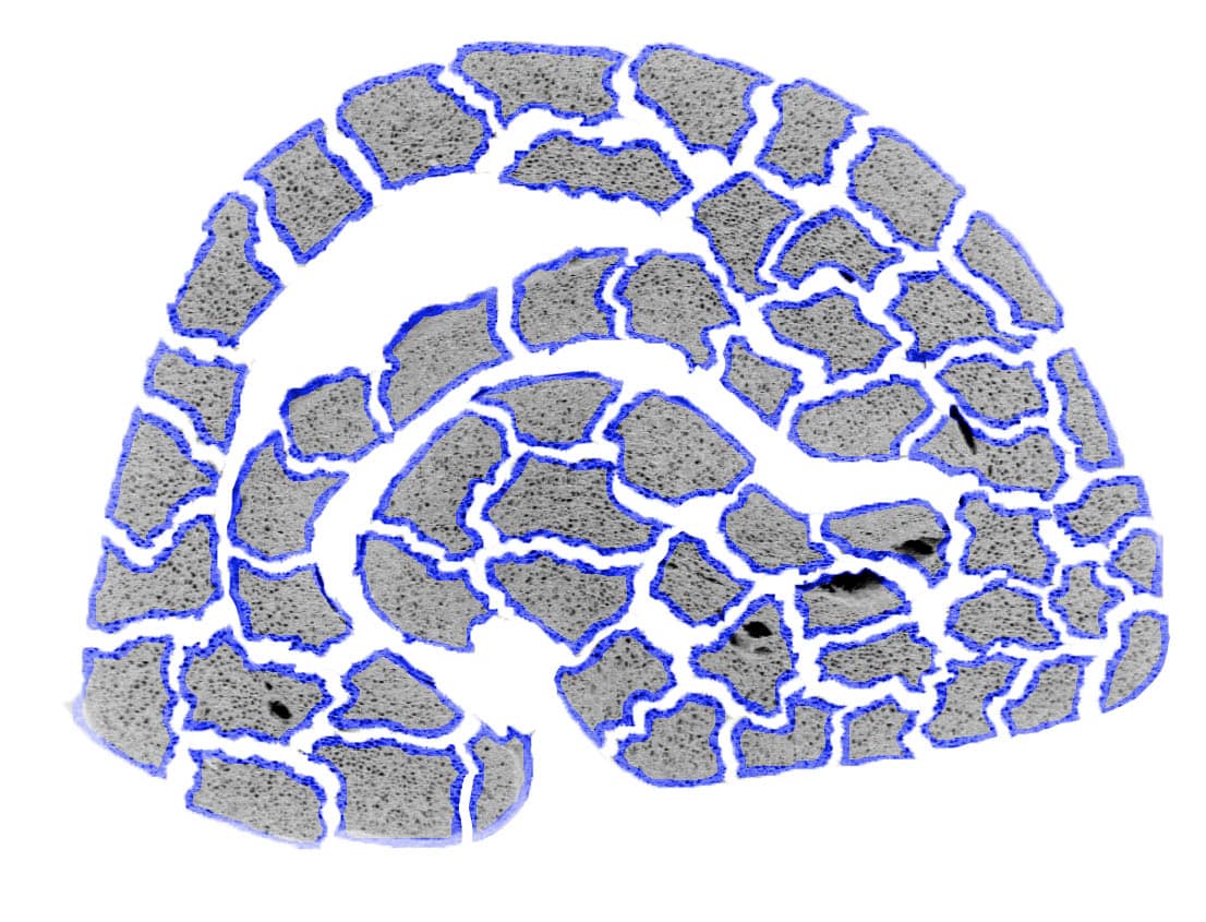 Visualization of coffee bean ground up so water can reach more cells